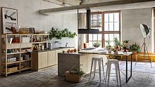 Contemporary kitchen FLY - BOLOGNAwoodenislandhandleless