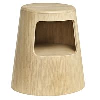 Contemporary stool WOODSTEPoakwooden basecentral base