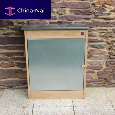 Galvanised steel garden hose reel wooden