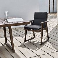 Contemporary chair Giooutdoorfabricsolid wood base