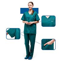 Unisex scrub top washableanti-staticantimicrobial