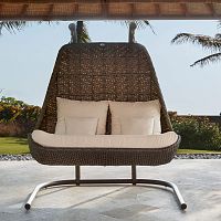 Contemporary hanging chair CELESTE outdoorfabricresin wicker