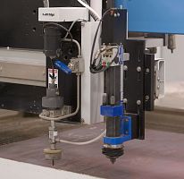 Pneumatic drilling unit for water-jet cutting machines