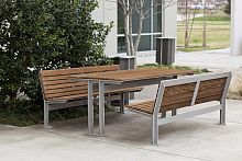 Contemporary table and bench set KNIGHTipealuminumoutdoor
