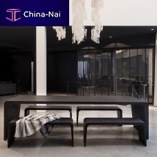 Contemporary table and bench set AMEZAsteelgardenpatio