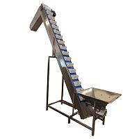 Bucket elevator for the food industry belthopperconveying