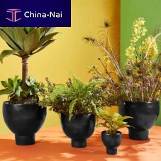 Ceramic plant pot BARROfree-standingroundby Sebastian Herkner