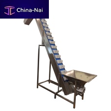Bucket elevator for the food industry belthopperconveying