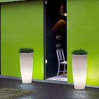 Polyethylene plant pot BAMBU LIGHTroundhighilluminated