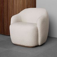 Contemporary armchair BARBAleatherfabricwhite