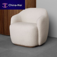 Contemporary armchair BARBAleatherfabricwhite