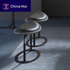 Contemporary stool ALMA leatherfabricmetal base