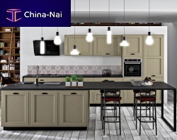 Traditional kitchen Arboisoaklaminateisland