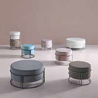 Contemporary pouf UPfabricpainted steelround