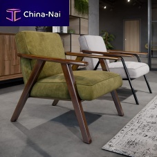 Contemporary armchair CAMDENfabricoakteak