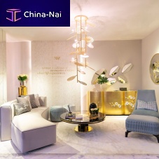 Contemporary ceiling light ODYSSEY roundbrassmarble