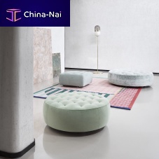 Contemporary ottoman COOKIEfabricsquareround