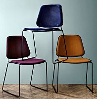 Contemporary chair SKUDOindoorfabricmetal base