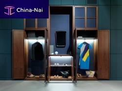 Contemporary wardrobe plywoodAmerican walnutglass