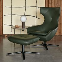 Contemporary footstool Caruzzofabricleathermetal