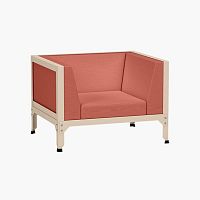 Contemporary club chair Hegoafabricgalvanised steelwith removable cushion