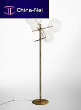 Floor-standing lamp BOLLE Terraglassbrasscontemporary