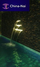 Swimming pool waterfall