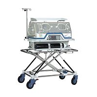Neonatal transport incubator on casters