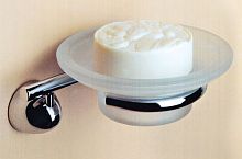Wall-mounted soap dish DENEB glasssatin