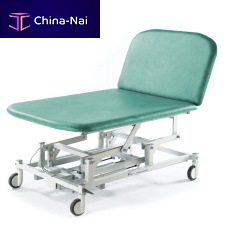 Electric Bobath table ST4642 serieson casterswith adjustable height backrest2-section