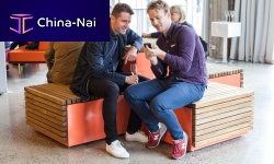 Contemporary public bench CODEwoodengalvanised steelmodular