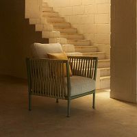 Contemporary armchair Trebleacrylic fabricropewith removable cushion