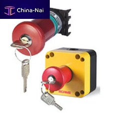 Key lock switch mushroomsingle-poleemergency stop