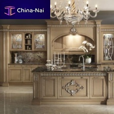 Traditional kitchen MILENAwoodenislandwith handle