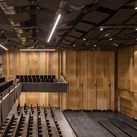 Wall-mounted acoustic panel AUDITORIUM OF BONDYin wood fibercoloredauditorium