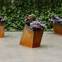Aluminum planter ELEMENT E16COR-TEN® steelcontemporaryfor public space