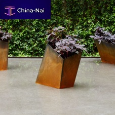 Aluminum planter ELEMENT E16COR-TEN® steelcontemporaryfor public space