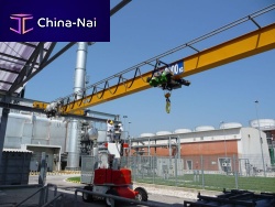 Single-girder overhead travelling crane with rope hoist