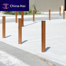 Security bollard EXOTICAstainless steelsolid woodremovable