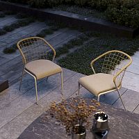 Contemporary chair FENSIoutdoorfabricstainless steel