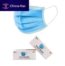 Adult surgical mask box of 50blue3-ply