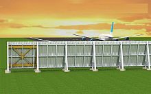 Fiberglass jet blast deflector for airport