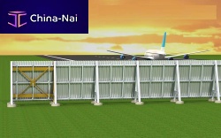 Fiberglass jet blast deflector for airport