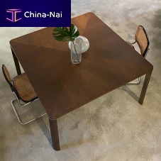 Contemporary dining table Gregoriooakwalnutsteel base