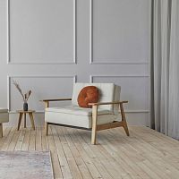 Contemporary armchair DUBLEXOfabricleatheroak