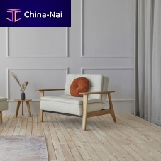 Contemporary armchair DUBLEXOfabricleatheroak