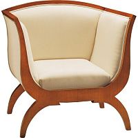 Biedermeier style armchair ART 3873 fabriccherrywoodbeige