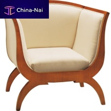 Biedermeier style armchair ART 3873 fabriccherrywoodbeige