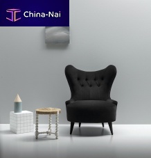 Traditional fireside chair OPERAleatherfabricwing