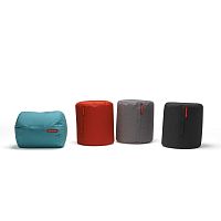 Contemporary pouf BUTTfabricleatherround
